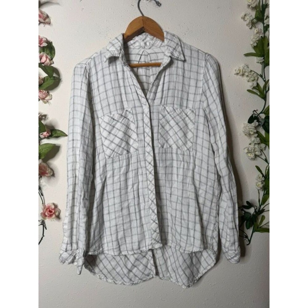 Laju linen rayon button front blouse